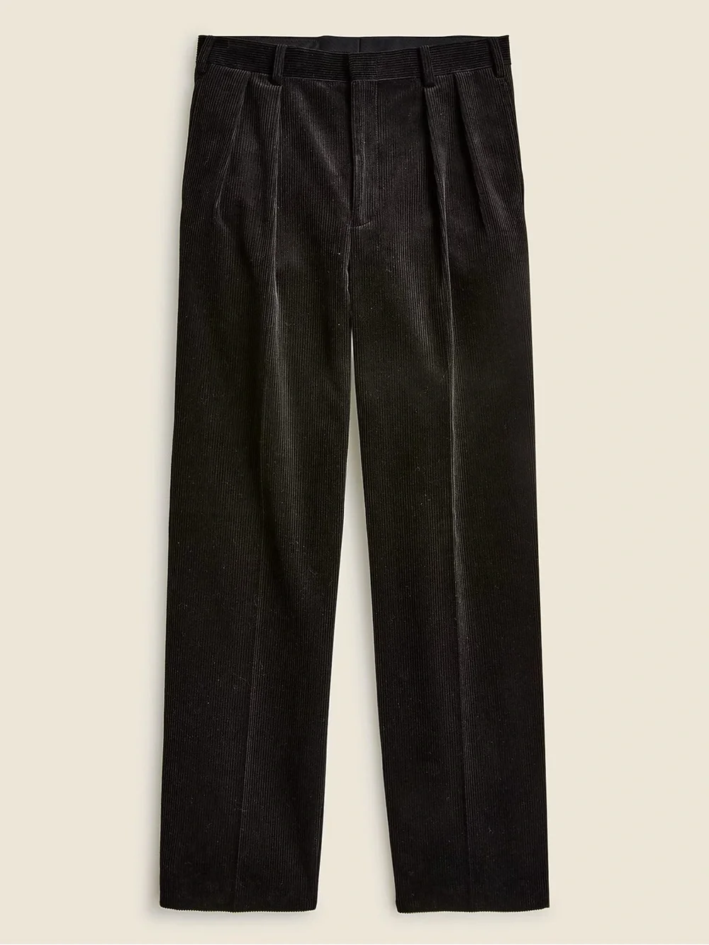J. CREW Relaxed-fit double-pleated trouser in Italian corduroy Black 36 CO504